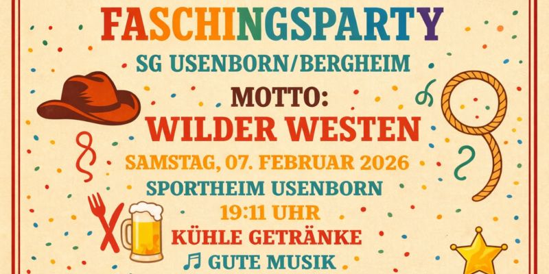20260106 Beitragsbild Faschingsparty im Sportheim Usenborn
